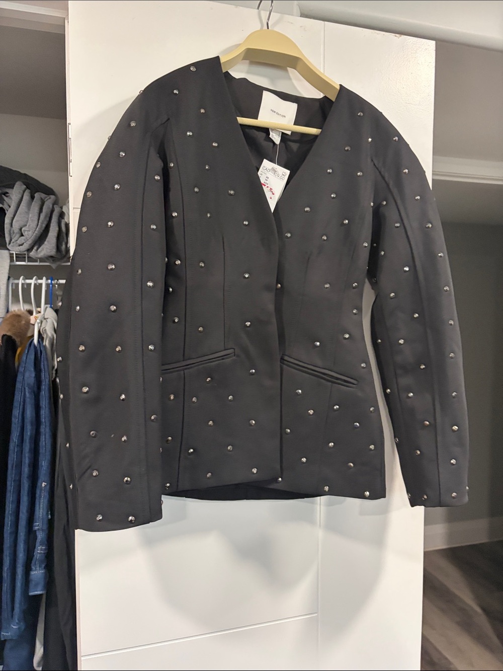 H&M Black Studded Women's Blazer Jacket